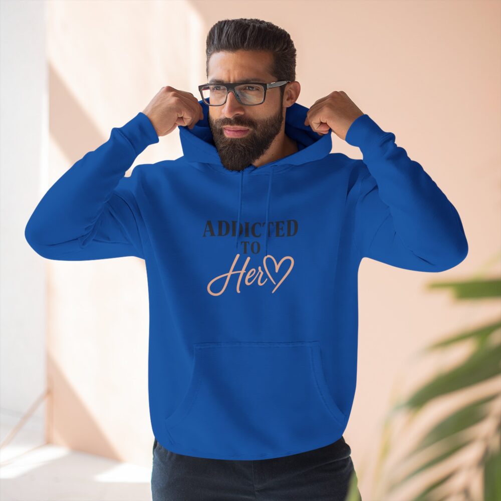 Addicted to Her Fleece Hoodie - Cozy Sweatshirt for Loved Ones, Gift for Girlfriends, Birthday Present, Relationship Apparel, Casual Wear - Image 4