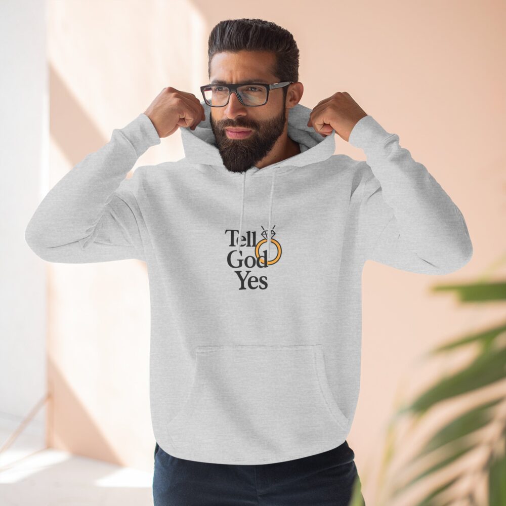 Three-Panel Fleece Hoodie: Faith-Inspired Comfort, Engagement Gift, Cozy Spiritual Wear, Wedding Celebration Hoodie, Inspirational Fashion - Image 3