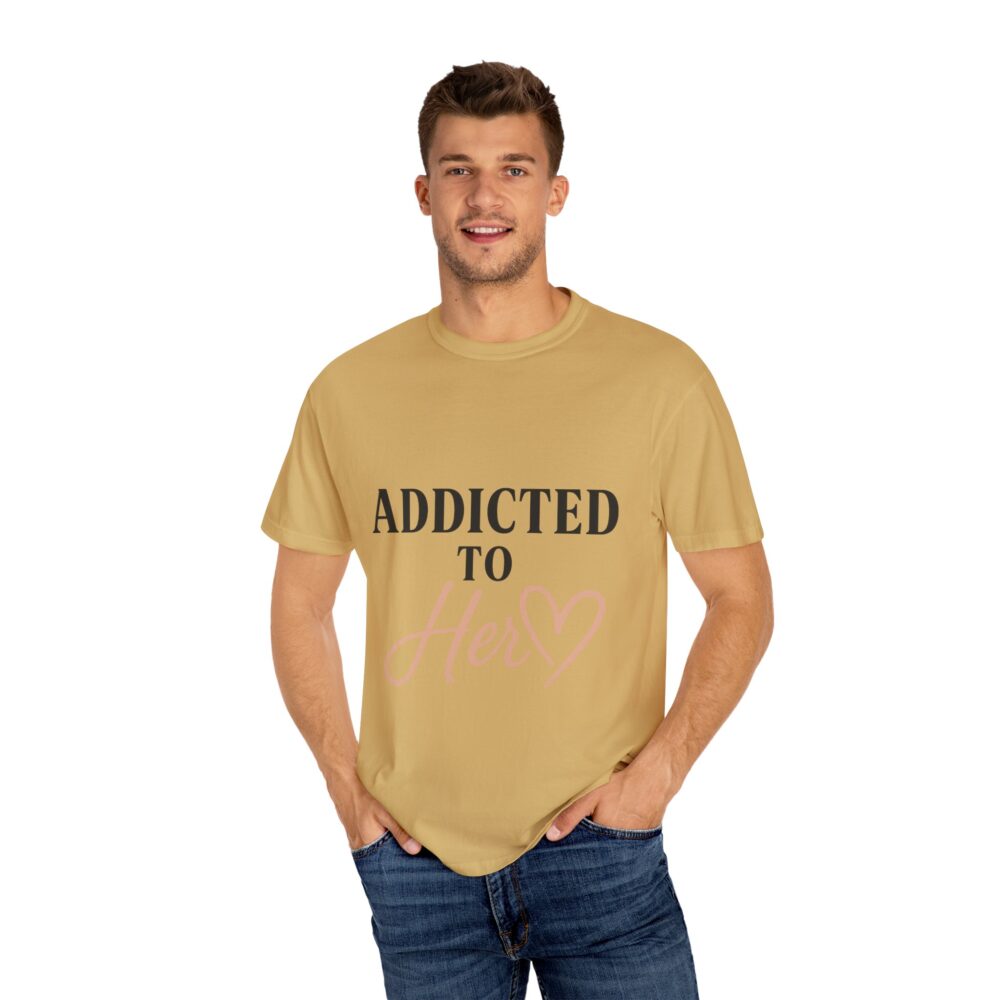Addicted to Her Unisex T-Shirt, Cute Couple Shirt, Anniversary Gift, Relationship Tee, Love Statement Tee, Gift for Her - Image 3
