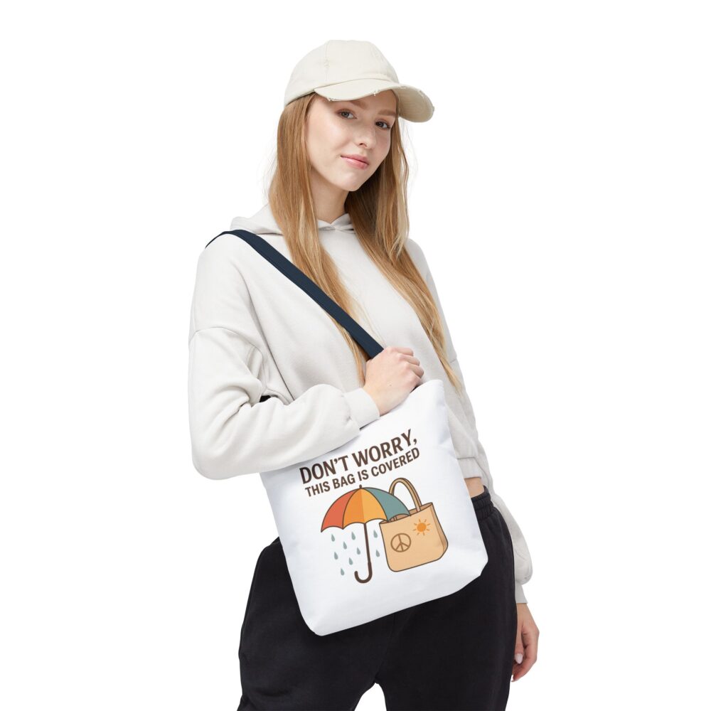 Lighthearted Tote Bag for Everyday Use, Eco-Friendly Shopping Bag, Rainy Day Carryall, Unique Gift for Friends, Funny Tote for All Occasions - Image 5