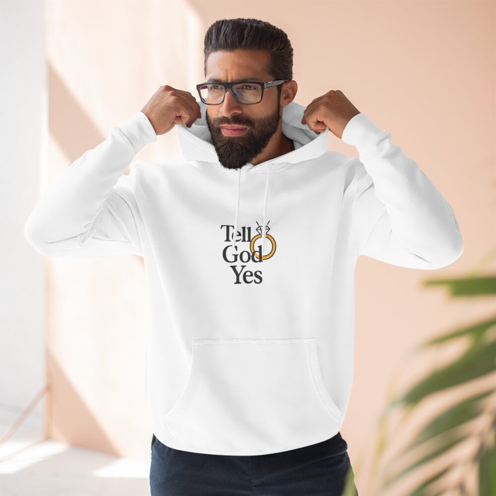 Three-Panel Fleece Hoodie: Faith-Inspired Comfort, Engagement Gift, Cozy Spiritual Wear, Wedding Celebration Hoodie, Inspirational Fashion