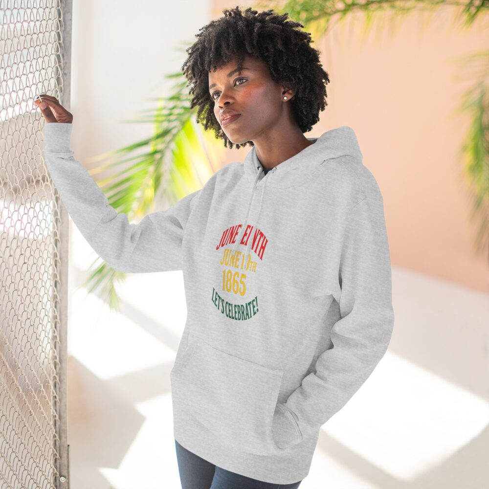 Juneteenth Celebration Hoodie - Cozy Three-Panel Fleece for Festivals, Family Gatherings, and Everyday Wear, Celebrate Freedom! - Image 4