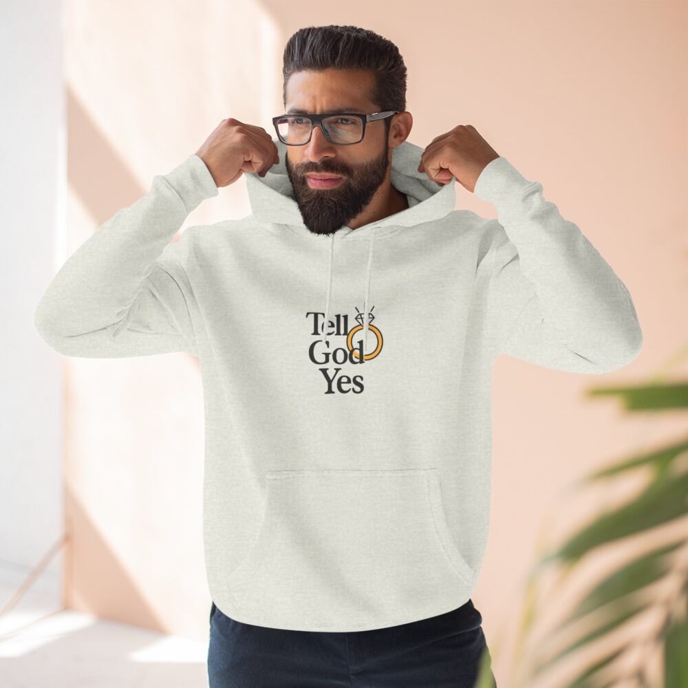 Three-Panel Fleece Hoodie: Faith-Inspired Comfort, Engagement Gift, Cozy Spiritual Wear, Wedding Celebration Hoodie, Inspirational Fashion - Image 9