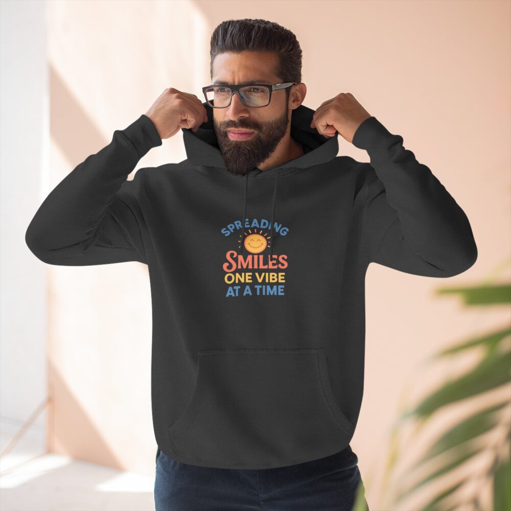 Spreading Smiles Fleece Hoodie - Fun, Comfortable, Cozy Sweatshirt for Happiness Lovers, Gift for Friends, Casual Wear, Everyday Joy - Image 3