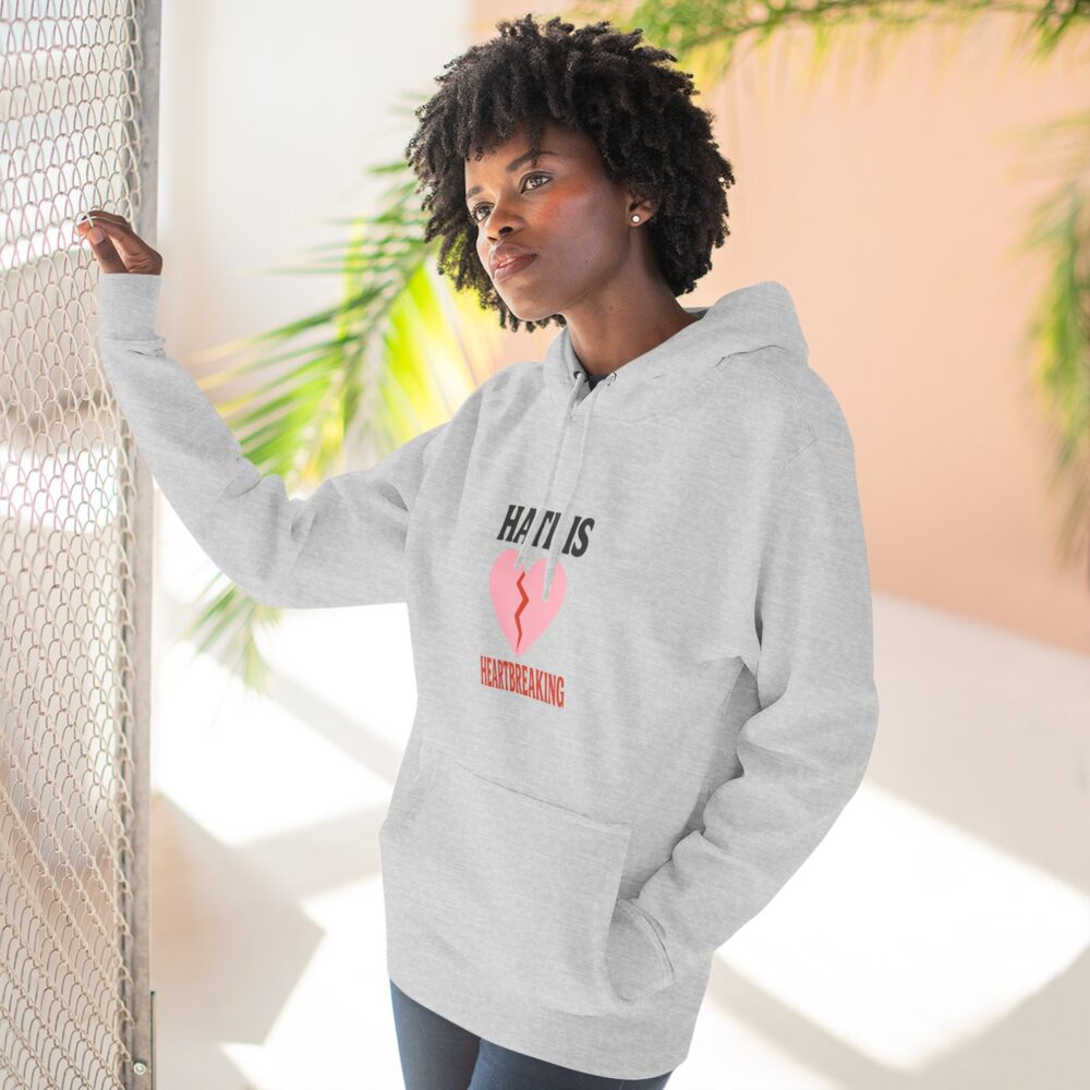 Heartbreaking Message Fleece Hoodie, Casual Wear, Gift for Her, Inspirational Hoodie, Street Style Apparel, Valentine's or [...] - Image 4