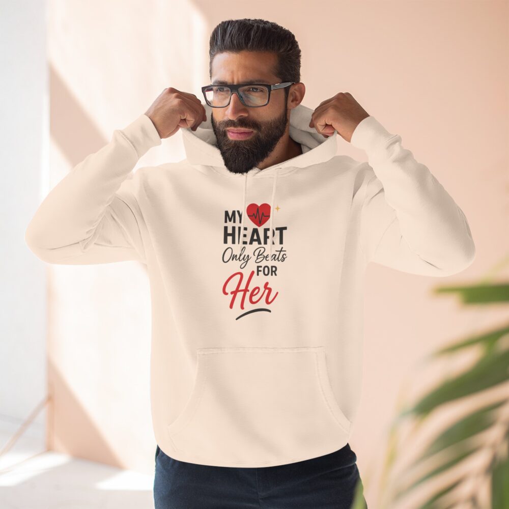 My Heart Only Beats for Her Hoodie | Romantic Gift, Valentine's Day, Gift for Her, Cozy Apparel, Love Merchandise - Image 3