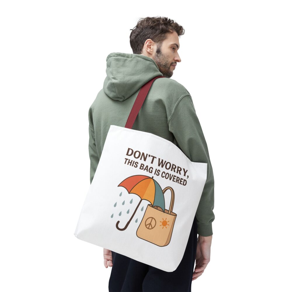 Lighthearted Tote Bag for Everyday Use, Eco-Friendly Shopping Bag, Rainy Day Carryall, Unique Gift for Friends, Funny Tote for All Occasions - Image 9