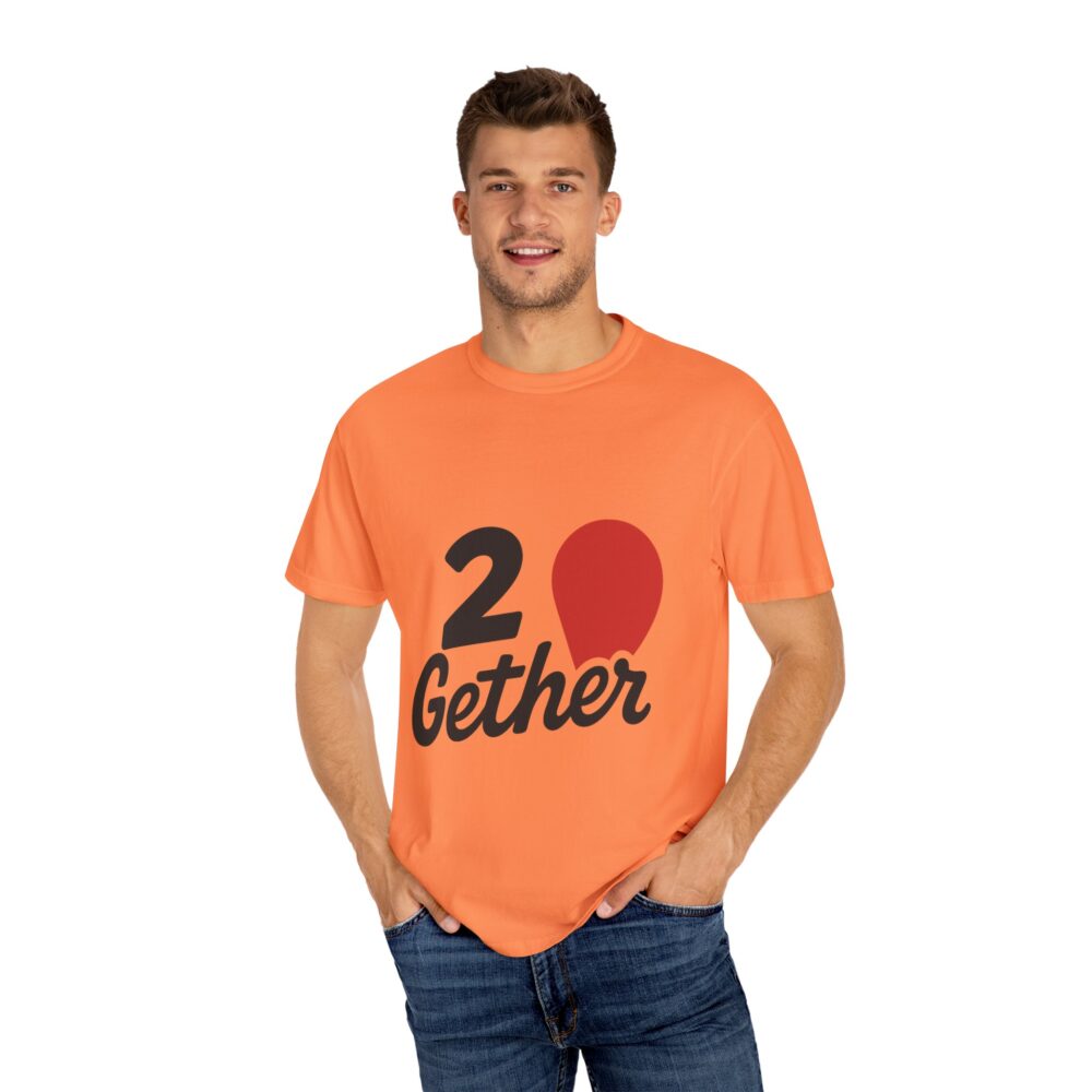20 Gether Garment-Dyed T-Shirt, Cute Couple Tee, Unisex Love Shirt, Anniversary Gift, Valentine's Day Apparel - Image 2
