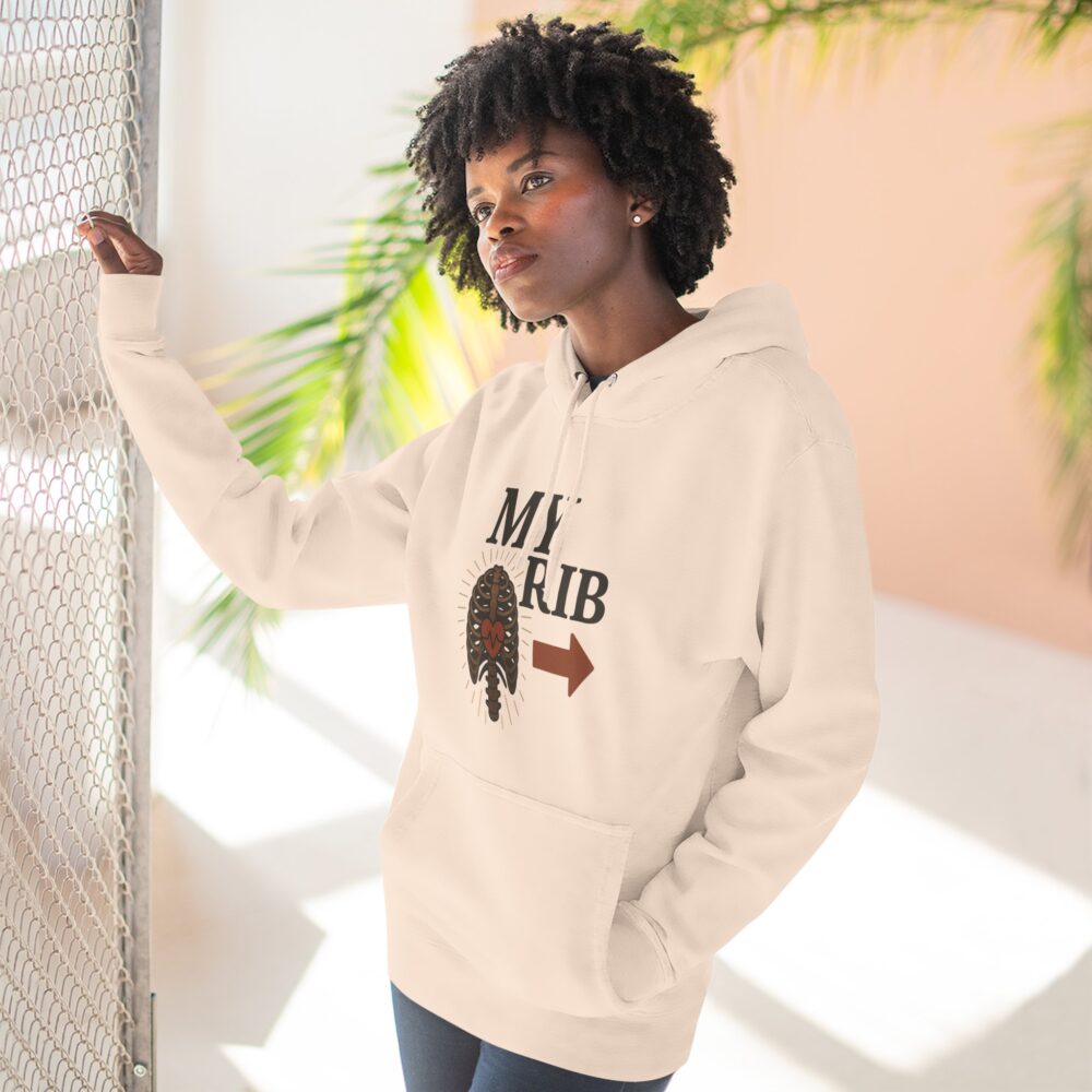 Heartfelt Rib Graphic Hoodie for Couples, Valentine's Day Gift, Matching Sweatshirt, Cozy Fleece, Romantic Style - Image 3
