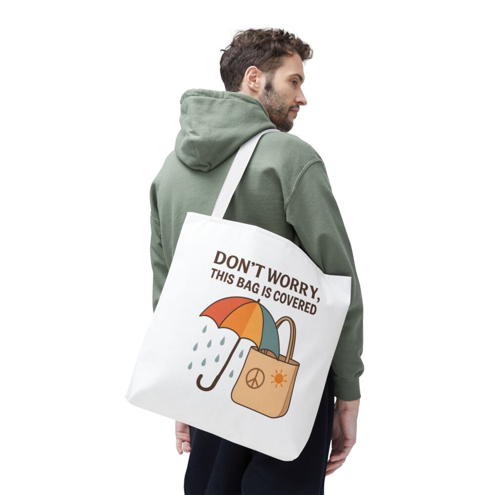 Lighthearted Tote Bag for Everyday Use, Eco-Friendly Shopping Bag, Rainy Day Carryall, Unique Gift for Friends, Funny Tote for All Occasions - Image 11