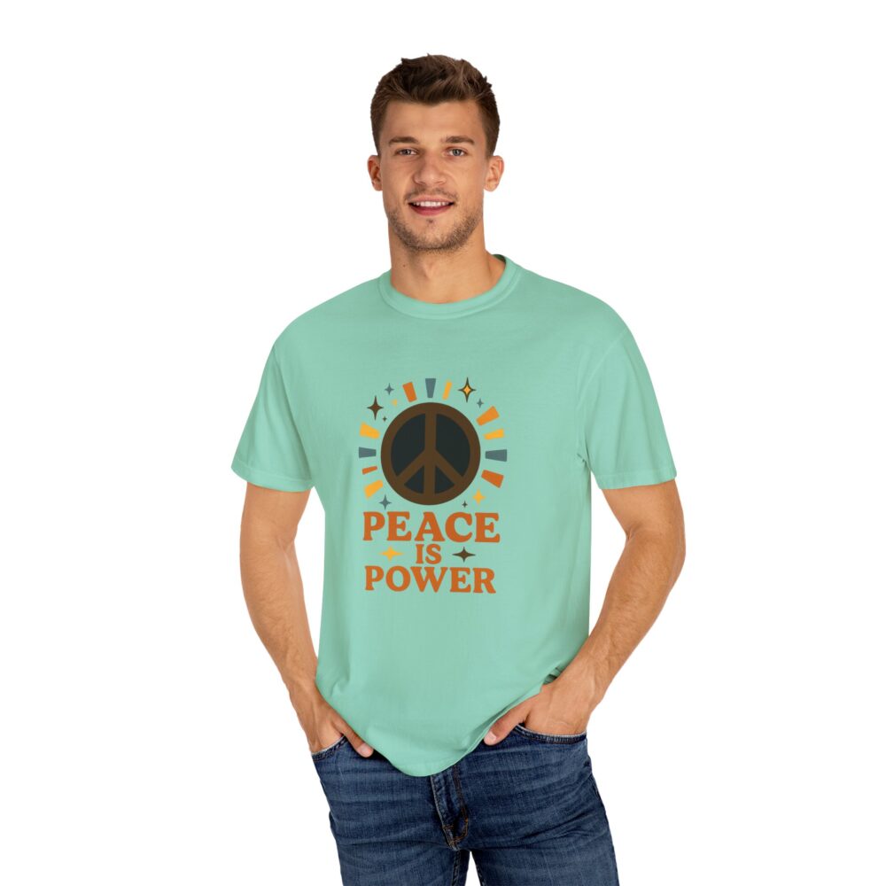 Peace Is Power Unisex T-Shirt | Trendy Graphic Tee, Gift for Activists, Casual Everyday Wear, Social Justice Apparel, Retro Style - Image 9