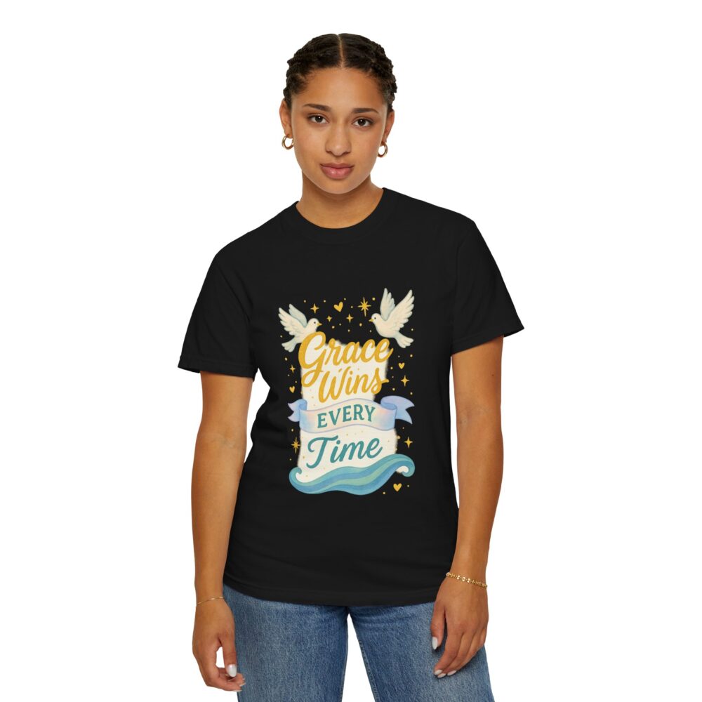 Inspirational Unisex T-shirt, Grace Wins Every Time Tee, Motivational Top, Gift for Faith, Everyday Wear, Spiritual Apparel - Image 7