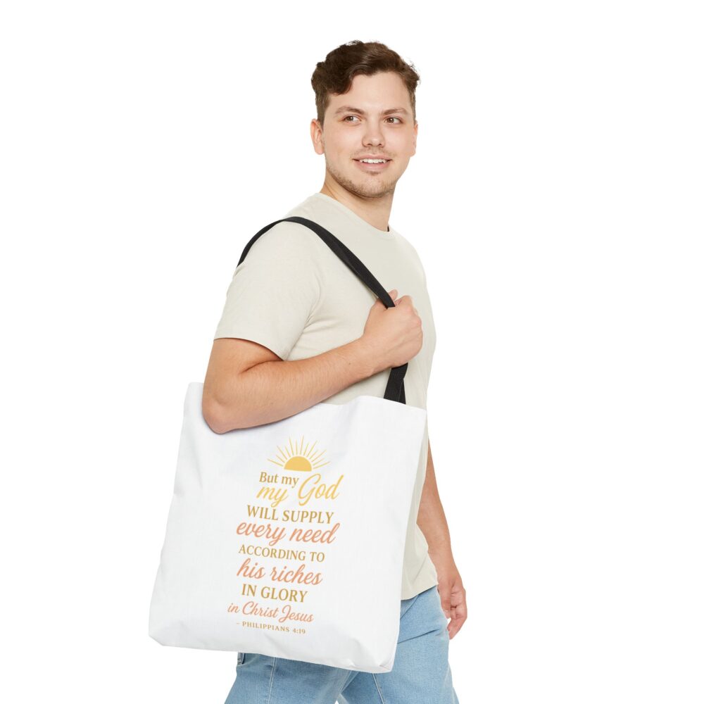 Inspirational Scripture Tote Bag - Faith, Bible Verse, Christian, Motivational Gift, Everyday Use, Scripture Design - Image 2