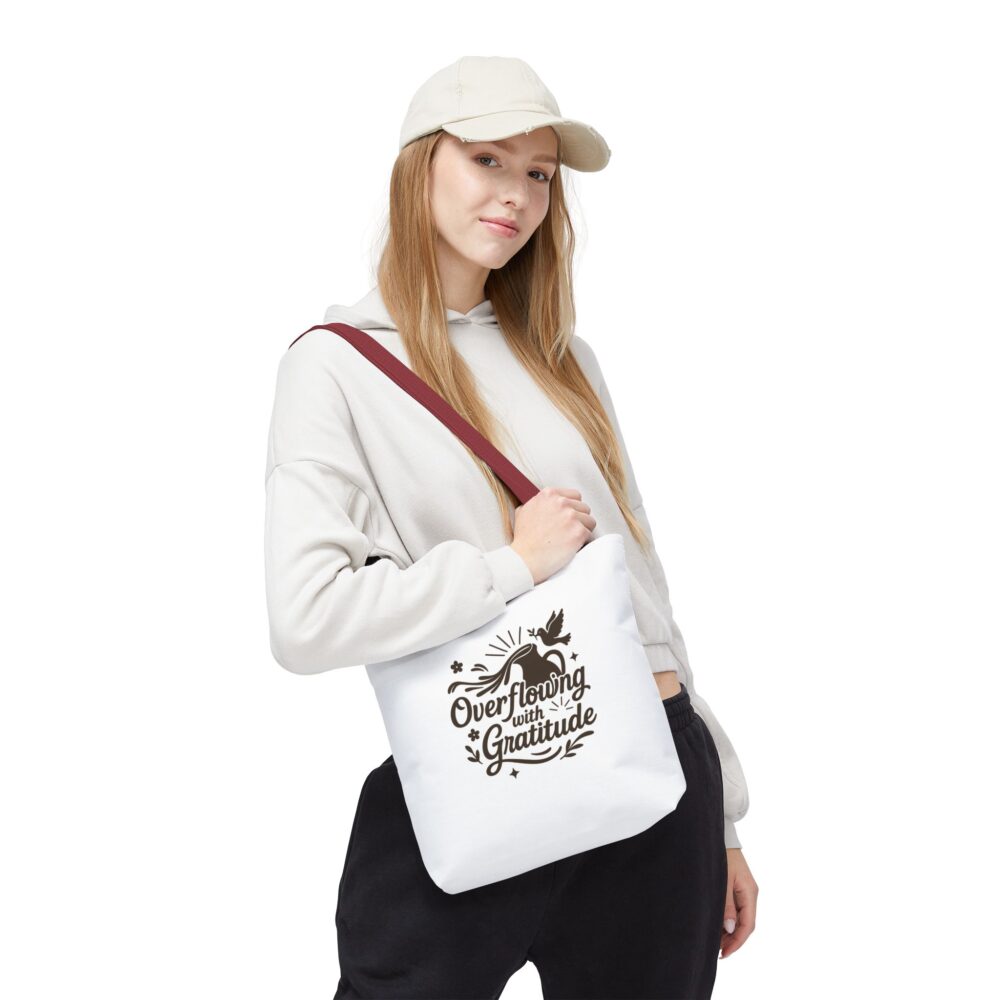 Gratitude Tote Bag, Eco-Friendly Shopper, Beach Bag, Gift for Her, Holiday Accessory, Positive Vibes, Everyday Use - Image 4