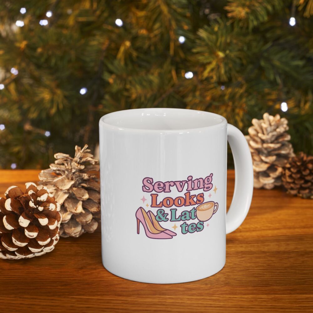 Serving Looks & Lattes - Cute Illustrated Ceramic Mug, Perfect Gift for Coffee Lovers, Funny Tea Mug, Daily Motivation Cup, Unique Kitchen Decor - Image 8