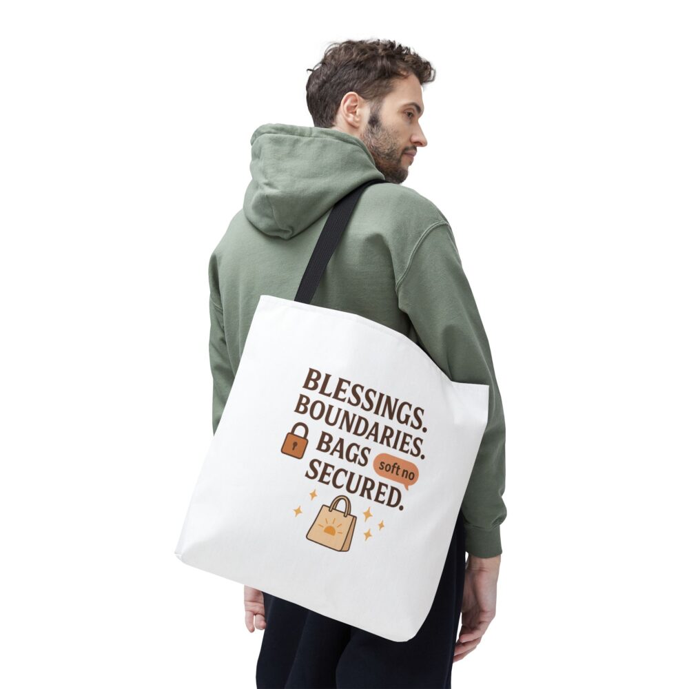 Blessings and Boundaries Tote Bag, Motivational Tote, Soft-Spoken Message Bag, Personal Growth Gift, Inspirational Everyday Use Bag - Image 3