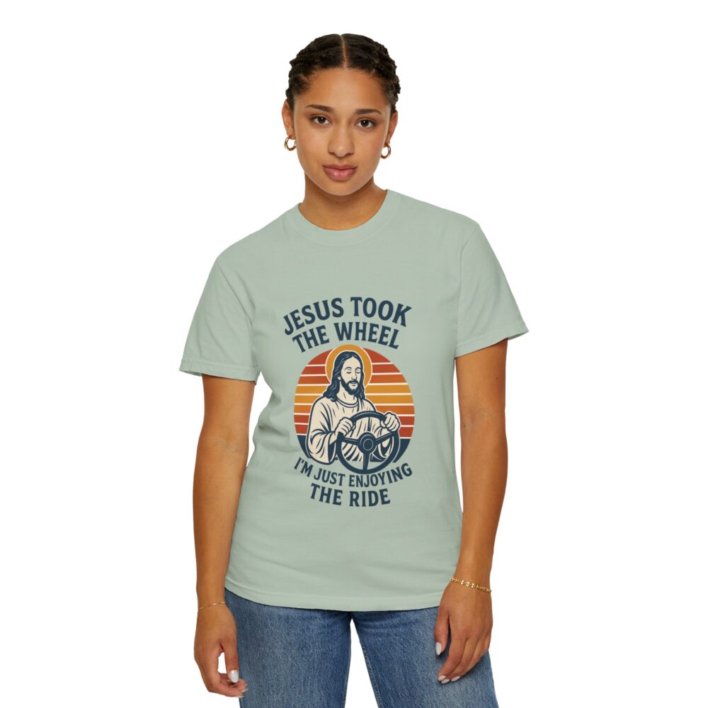 Faith-Inspired Unisex T-Shirt - "Jesus Took the Wheel" Tee, Christian Apparel, Gift for Believers, Funny Religious Shirt, Casual Faith Top - Image 4
