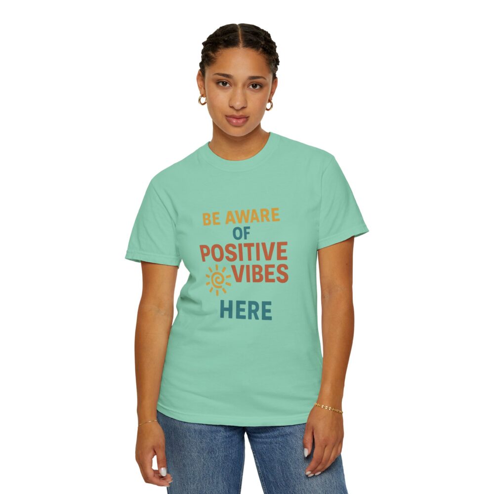 Unisex Garment-Dyed T-shirt with Positive Vibes Design | Casual Wear, Gift for Friends, Inspirational Apparel, Everyday Comfort, [...] - Image 16