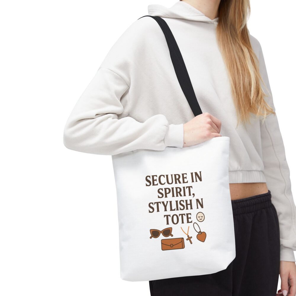 Stylish Tote Bag for Everyday Use, Secure in Spirit Tote, Eco-Friendly Bag, Gift for Her, Perfect for Shopping and Travel - Image 4