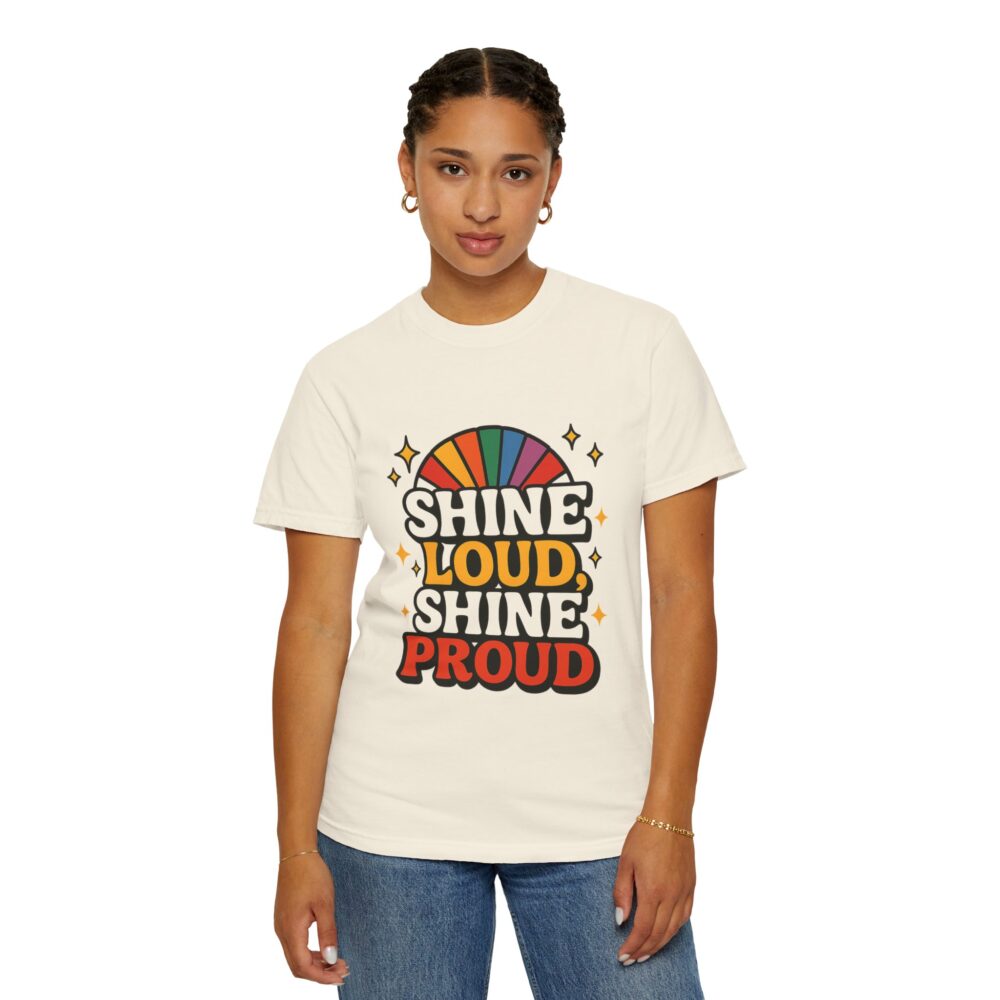 Rainbow Pride Unisex T-Shirt - Shine Loud Shine Proud, LGBTQ+ Apparel, Gift for Pride Month, Comfortable Casual Wear, Retro Style Tee, [...] - Image 12