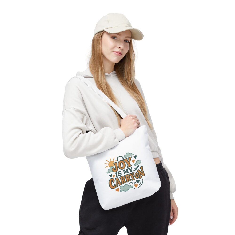 Joyful Tote Bag for Everyday Adventures, Inspirational Carryall for Women, Motivational Shopping Bag, Eco-Friendly Gift Idea, Perfect [...] - Image 7