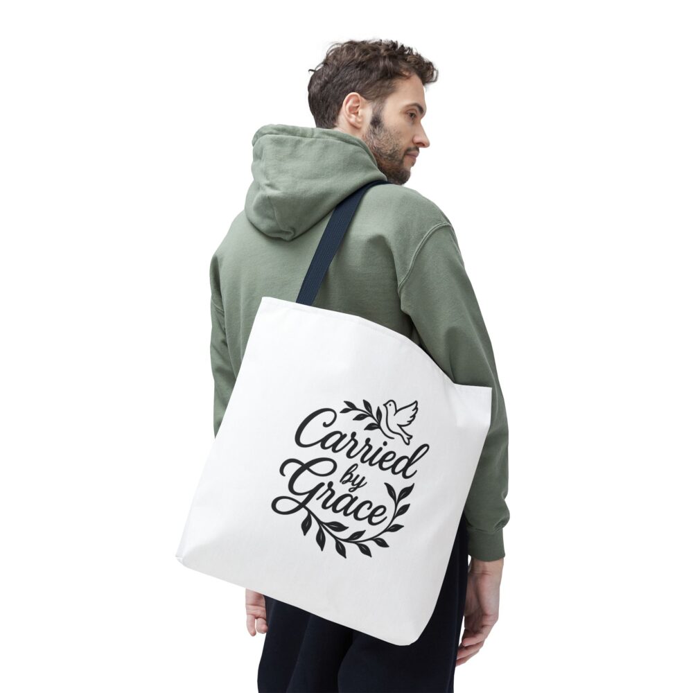Graceful Tote Bag - Carried by Grace, Inspirational Gift, Eco-Friendly Canvas Bag, Perfect for Everyday Use or Special Occasions - Image 15