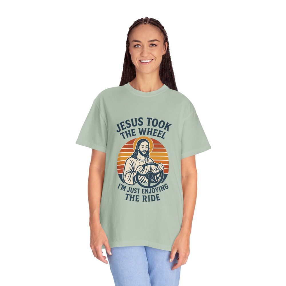 Faith-Inspired Unisex T-Shirt - "Jesus Took the Wheel" Tee, Christian Apparel, Gift for Believers, Funny Religious Shirt, Casual Faith Top - Image 3
