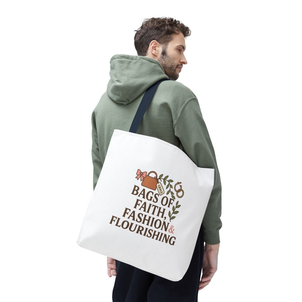 Stylish Motivational Tote Bag – Faith, Fashion & Flourishing, Eco-friendly Shopping Bag, Affirmation Gift, Trendy Reusable Bag - Image 15