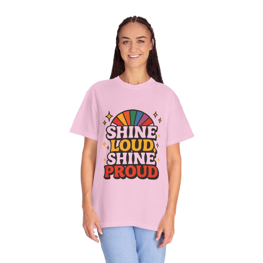 Rainbow Pride Unisex T-Shirt - Shine Loud Shine Proud, LGBTQ+ Apparel, Gift for Pride Month, Comfortable Casual Wear, Retro Style Tee, [...] - Image 18