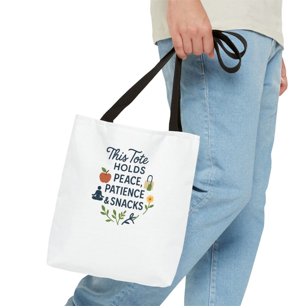 Peace & Patience Tote Bag | Inspirational Bag for Shopping, Beach, Gym, Gifts, Eco-Friendly Use - Image 3