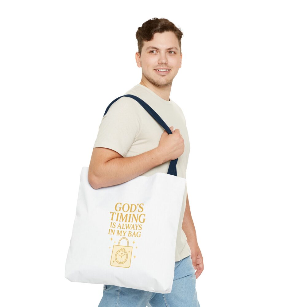 God’s Timing Tote Bag | Inspirational Gift for Her | Motivational Shopping Bag | Everyday Canvas Bag | Perfect for Faith & Style - Image 14