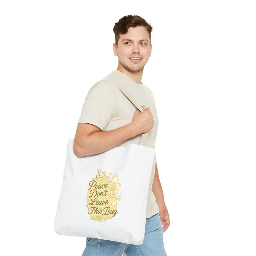 Peaceful Tote Bag, Eco-Friendly Shopper Bag, Inspirational Gift, Peace Symbol Bag, Casual Everyday Tote - Image 11