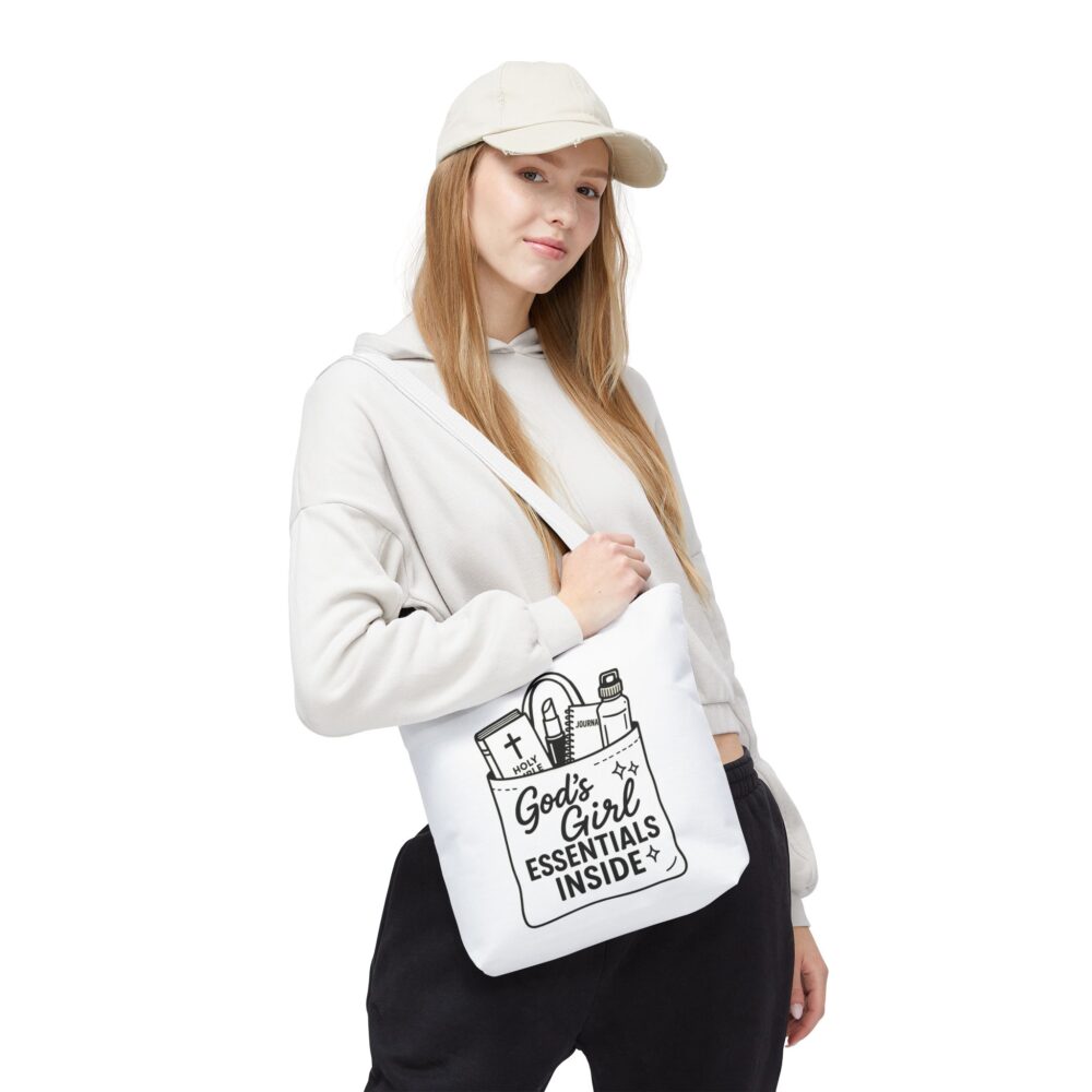 Faith-Inspired Tote Bag, God's Girl Essentials, Christian Gift, Everyday Carry, Church Accessory, Inspirational Quote - Image 7