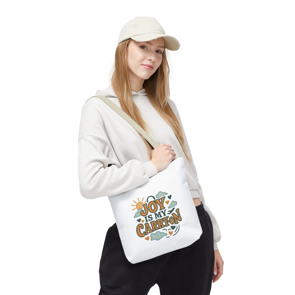 Joyful Tote Bag for Everyday Adventures, Inspirational Carryall for Women, Motivational Shopping Bag, Eco-Friendly Gift Idea, Perfect [...] - Image 10
