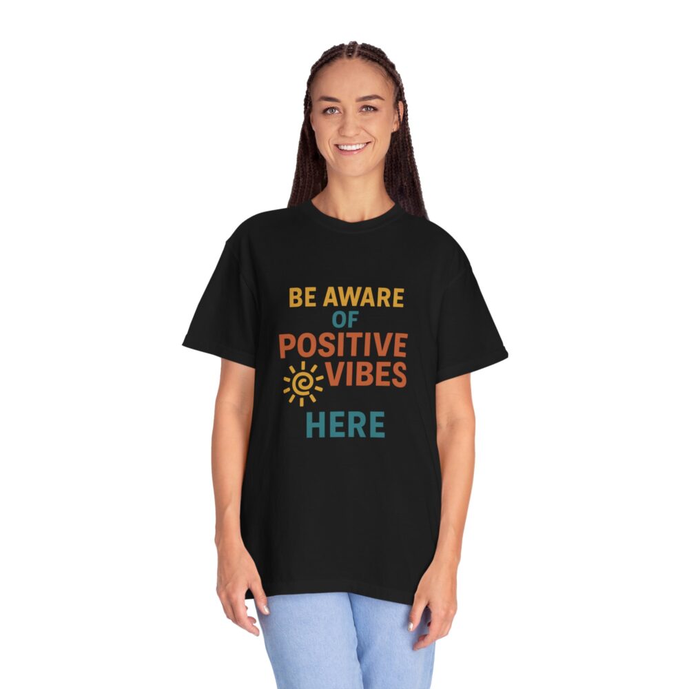 Unisex Garment-Dyed T-shirt with Positive Vibes Design | Casual Wear, Gift for Friends, Inspirational Apparel, Everyday Comfort, [...] - Image 3