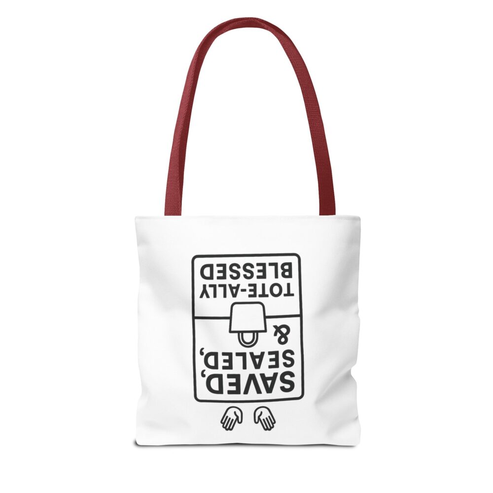 Blessed Tote Bag - Saved, Sealed & Tote-ally Blessed | Gift for Faith Lovers, Church Events, Everyday Use, Eco-Friendly - Image 6