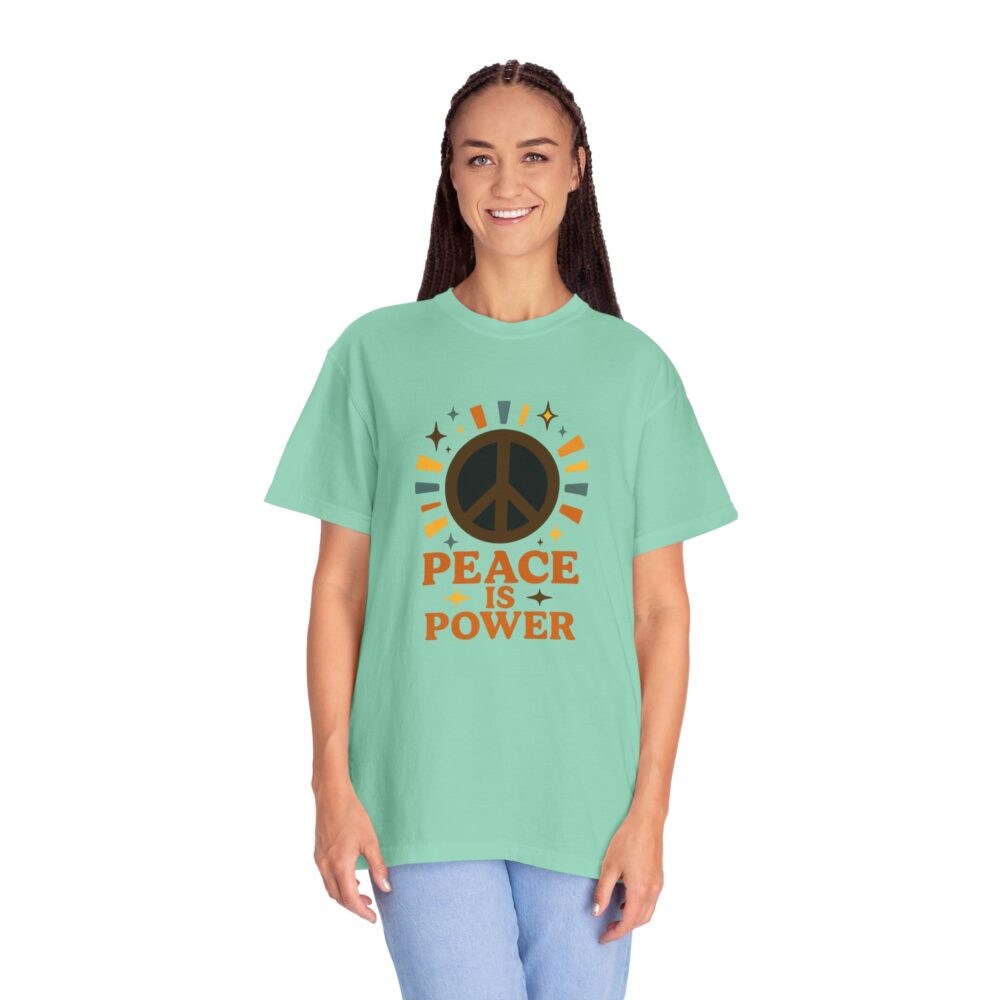 Peace Is Power Unisex T-Shirt | Trendy Graphic Tee, Gift for Activists, Casual Everyday Wear, Social Justice Apparel, Retro Style - Image 10