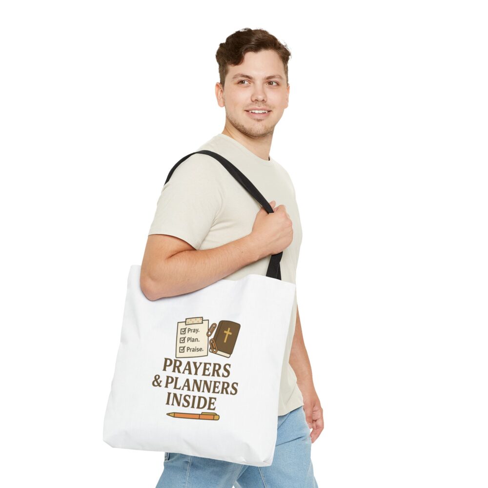 Faithful Tote Bag: "Prayers & Planners Inside" - Perfect for Gatherings, Church, Study Groups, Gifts, Everyday Use - Image 2