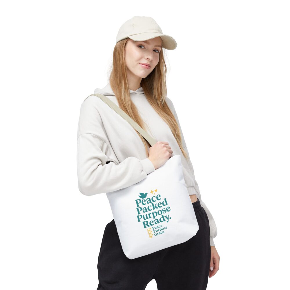 Peace Packed Purpose Tote Bag, Inspirational Eco-Friendly Bags, Perfect for Everyday Use, Gifts for Friends, Stylish Shopping Bag - Image 13