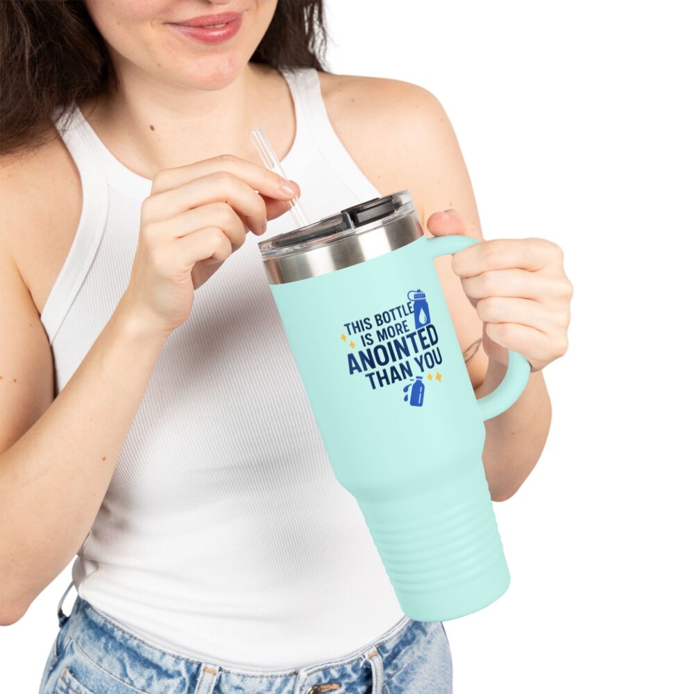 Anointed Travel Mug - 40oz Insulated Coffee Cup, Perfect Gift for Coffee Lovers, Tumblers for Road Trips, Personalized Travel Mug, Fun [...] - Image 4