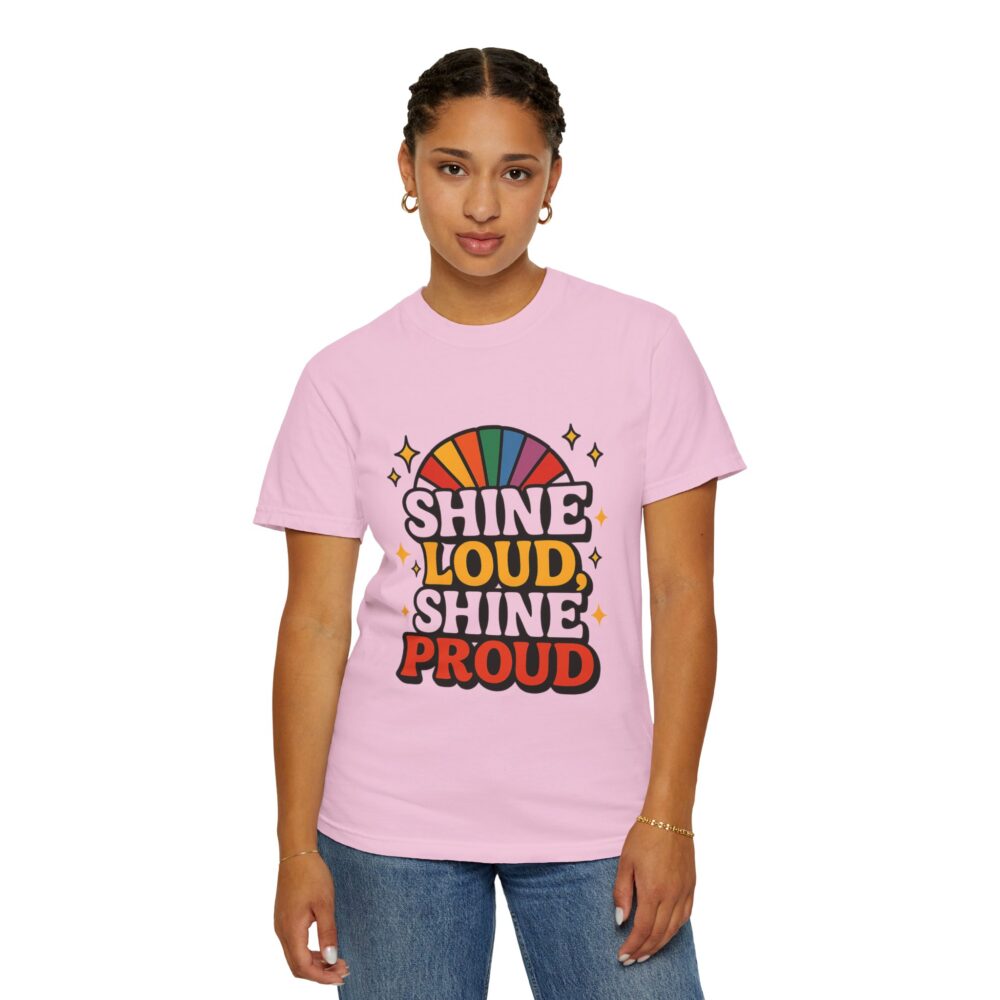 Rainbow Pride Unisex T-Shirt - Shine Loud Shine Proud, LGBTQ+ Apparel, Gift for Pride Month, Comfortable Casual Wear, Retro Style Tee, [...] - Image 20