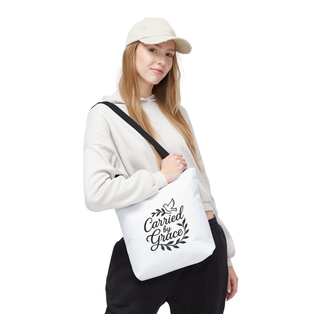 Graceful Tote Bag - Carried by Grace, Inspirational Gift, Eco-Friendly Canvas Bag, Perfect for Everyday Use or Special Occasions