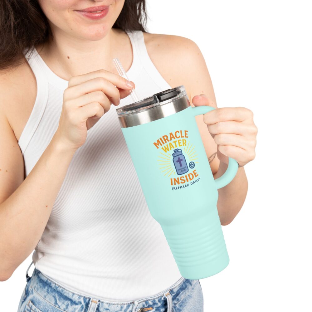 Miracle Water Insulated Travel Mug - 40oz, Eco-Friendly Tumbler, Stylish Stemless Cup, Perfect for Travel, Daily Use, Gift Idea - Image 6