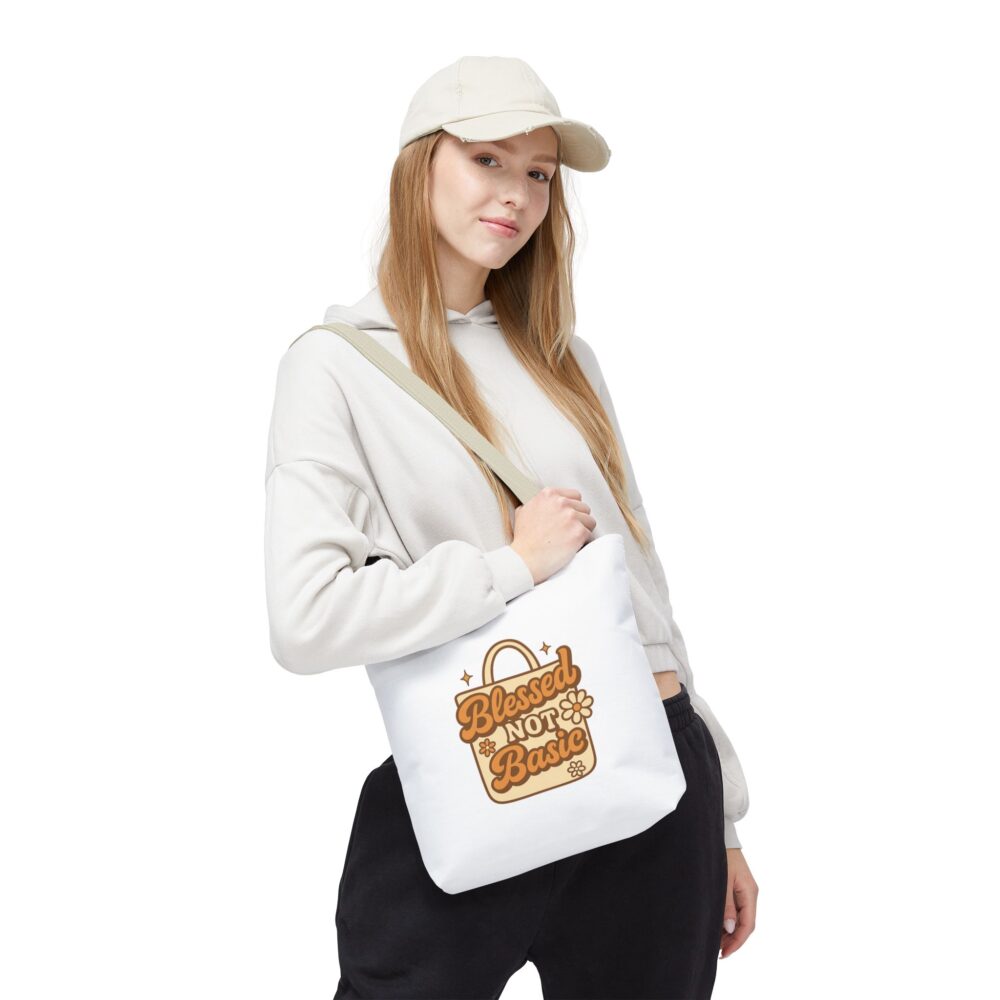 Blessed Not Basic Tote Bag | Eco-Friendly, Cute Grocery Bag, Everyday Essentials, Gift for Friends, Stylish Accessory - Image 10