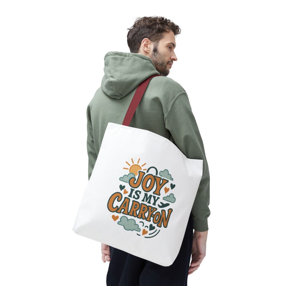Joyful Tote Bag for Everyday Adventures, Inspirational Carryall for Women, Motivational Shopping Bag, Eco-Friendly Gift Idea, Perfect [...] - Image 6