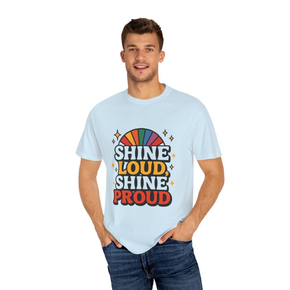 Rainbow Pride Unisex T-Shirt - Shine Loud Shine Proud, LGBTQ+ Apparel, Gift for Pride Month, Comfortable Casual Wear, Retro Style Tee, [...] - Image 13