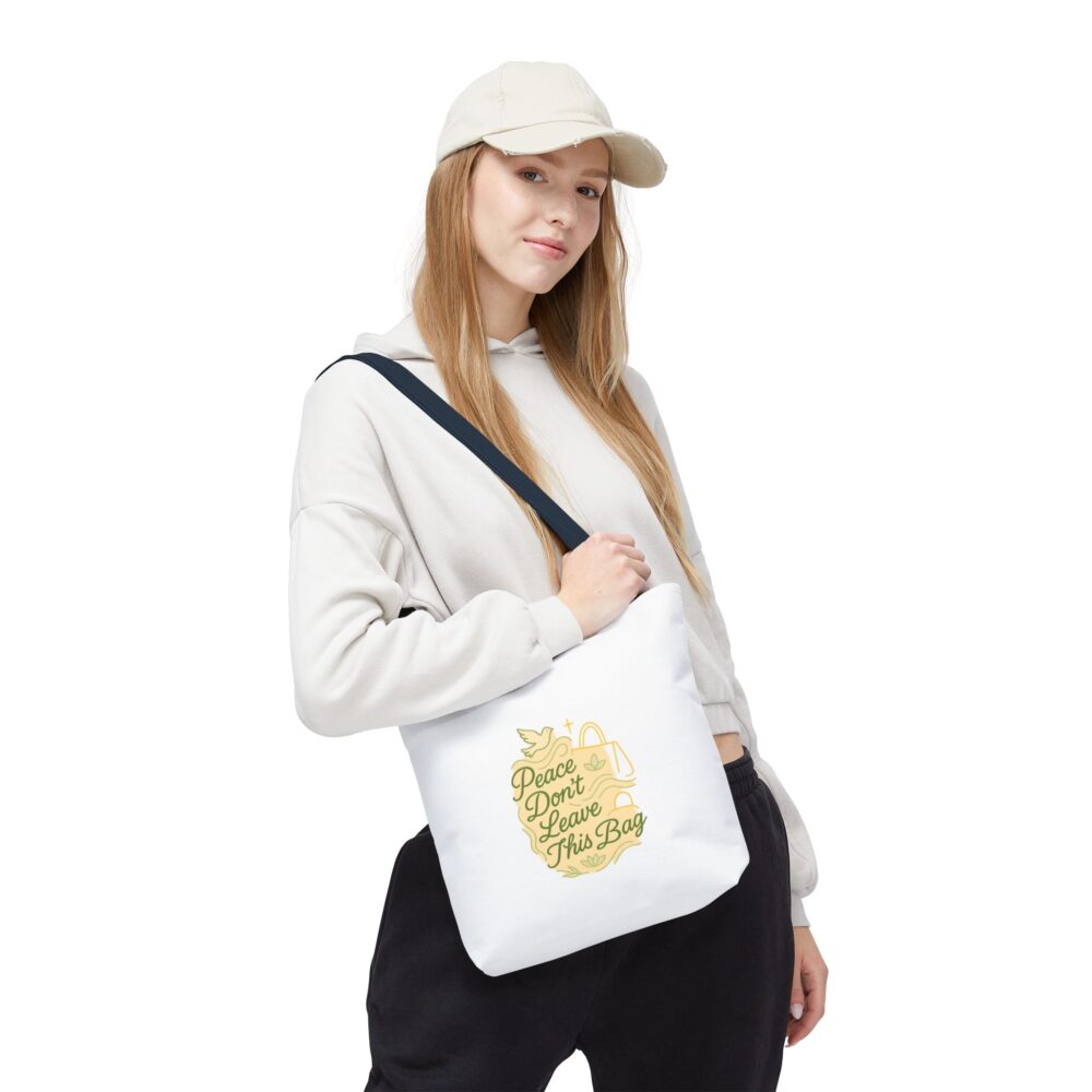 Peaceful Tote Bag, Eco-Friendly Shopper Bag, Inspirational Gift, Peace Symbol Bag, Casual Everyday Tote - Image 13
