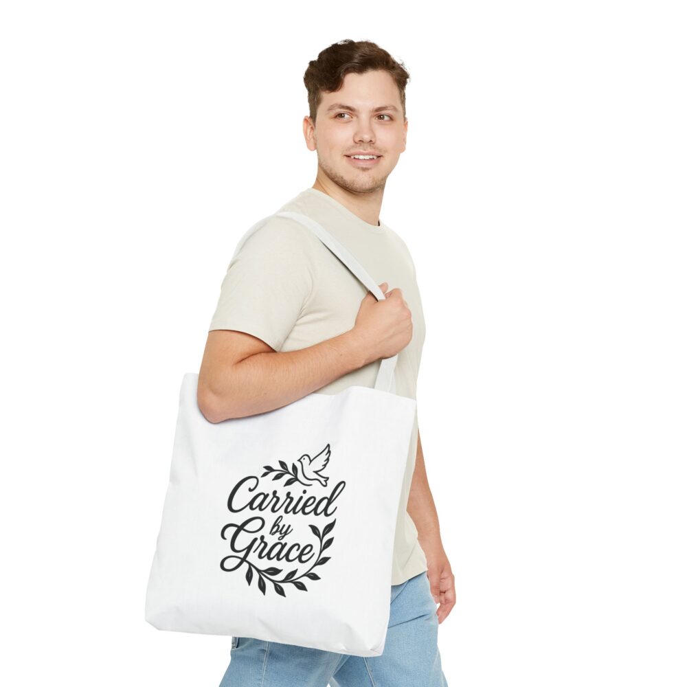 Graceful Tote Bag - Carried by Grace, Inspirational Gift, Eco-Friendly Canvas Bag, Perfect for Everyday Use or Special Occasions - Image 8
