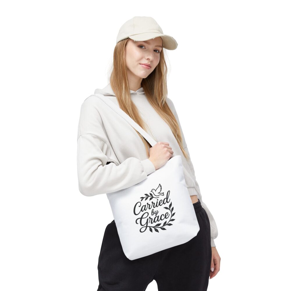 Graceful Tote Bag - Carried by Grace, Inspirational Gift, Eco-Friendly Canvas Bag, Perfect for Everyday Use or Special Occasions - Image 7