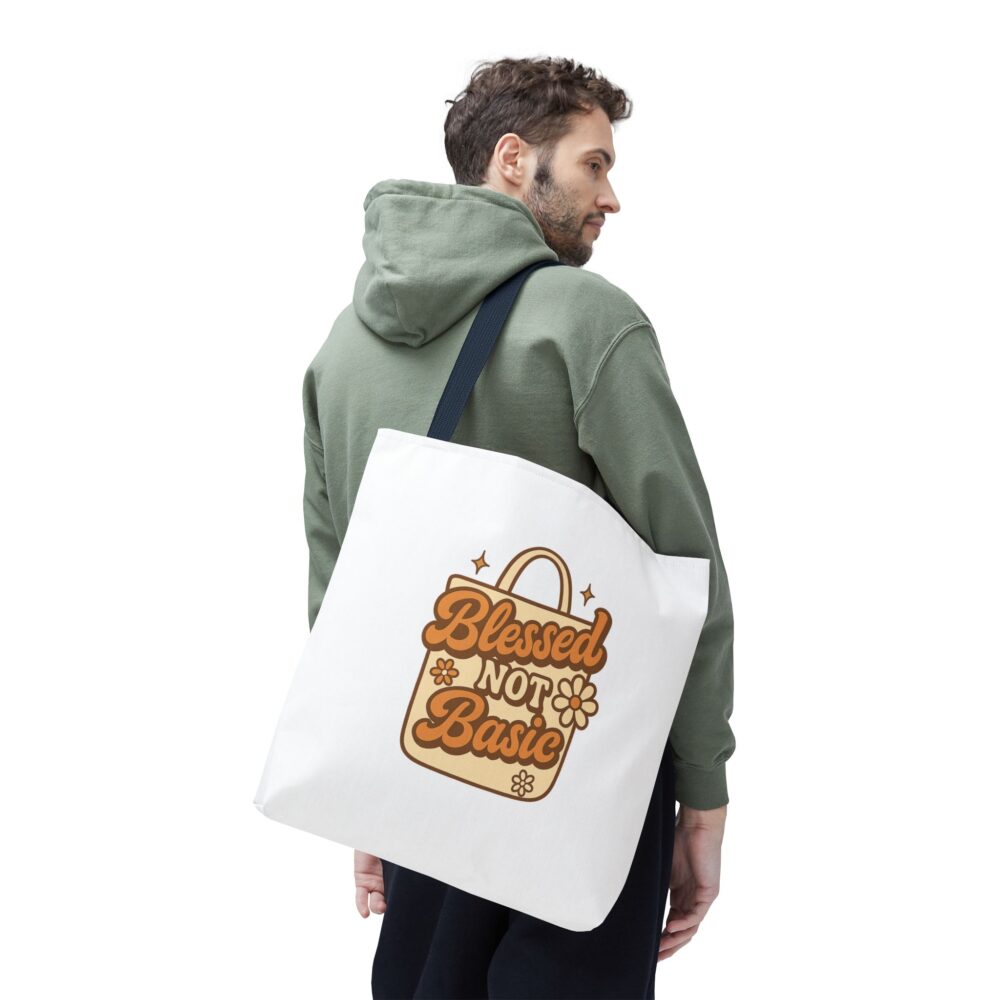 Blessed Not Basic Tote Bag | Eco-Friendly, Cute Grocery Bag, Everyday Essentials, Gift for Friends, Stylish Accessory - Image 15